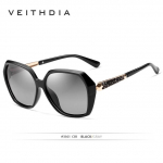 VEITHDIA TR90 naiste p&auml;ikeseprillid, polariseeritud gradientobjektiivid, luksuslikud naiste disainiga p&auml;ikeseprillid naiste prillid 3161 must