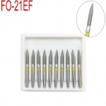 10 tk Dental Diamond Burs Drill Flame Ogival Otsa t&uuml;&uuml;pi Dia-puurid kiirele k&auml;siinstrumendile, keskmine FG 1,6 mm FO-21EF