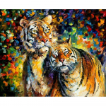 5D teemantruudukujuline / &uuml;mmargune teemanttikandid, maalitud tiiger, meisterdamise mosaiik, kodukaunistus Full Square (20X30CM)