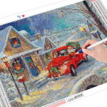 5D DIY Teemantmaaling J&otilde;ululoom t&auml;iskandiline puur Teemanttikandid Talvine k&auml;sit&ouml;&ouml; Kodukaunistuse kingitus Full Round (20X30CM)