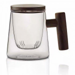 350 ml kuumakindlad borosilikaatklaasist teekruusid, l&auml;bipaistev teetass filtriga puidust kaanega