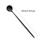 Must matt s&ouml;&ouml;giriistade komplekt nuga kahvel lusikas &otilde;htus&ouml;&ouml;gikomplekt k&ouml;&ouml;k h&otilde;ben&otilde;ude lauan&otilde;ude komplekt roostevabast terasest 1pc longhandle spoon must