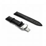 Ehtsast nahast k&auml;ekellarihma komplekt Elegantne 18/20/22/24mm kinnitusklambriga liblikpandla isetegemine Silver Buckle-22mm