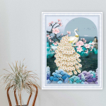 DIY paabulinnud loomad teemantmaali maastik T&auml;is&uuml;mmargune puur Mosaiik Lill Teemanttikandid K&auml;sitsi valmistatud kodukaunistus Full Round 20x50CM