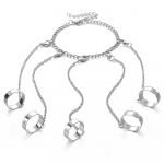 Fashion Punk Five Finger Chain Link S&otilde;rmused H&otilde;bedane Smooth Metal Hip Hop Aksessuaarid Trendikad ehted