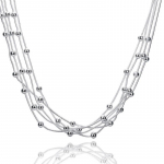 Snake Chain Smooth Bead kaelakee Silver Fashion Ehted 42cm