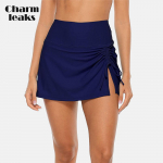 Naiste k&otilde;rge v&ouml;&ouml;kohaga poolitatud ujumisseelik, sportlik, n&ouml;&ouml;riga seelikuga ujumisosas koos sisseehitatud ujumisp&uuml;kstega ujumisriided L