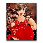 5D DIY Teemantmaal Paksu T&uuml;druku Naiste Kodukaunistus Armas Multikas T&auml;isruudukujuline ja &Uuml;mar teemanttikandid Ristpistes Teemantmosaiik Full Round 20x25CM