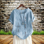 Naiste suvised m&uuml;&uuml;gihitid Mood vabaajaprinteriga graafiline lahtine T-s&auml;rk Vintage linane &uuml;mara kaelusega plusssuuruses l&uuml;hikeste varrukatega s&auml;rk S-5XL 5XL