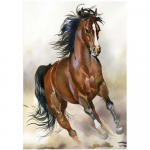 DIY 3D teemantmaaling Loomade hobuste tikandid Ristk&auml;sit&ouml;&ouml; Kodukaunistus Full Round 20x25CM