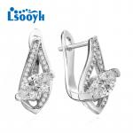 LSOOYH Clip K&otilde;rvar&otilde;ngad Kullav&auml;rvi Moodne K&otilde;rvar&otilde;ngas Naistele Geomeetria Cubic Zirconia Stud K&otilde;rvar&otilde;ngad Ehted A