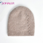 SOMALER talvised angooravillased nokam&uuml;tsid naistele Soojad kohevad silmkoelised villased kaunistusega kahekihilised moodsad lumem&uuml;tsid tumepruun v&auml;rv