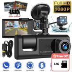 Icreative A1 2-tolline LCD Full HD 1080P 3 kanaliga auto-DVR-kaamera ADAS Dashcam videosalvesti G-sensoriga armatuurkaamera Android-raadio jaoks