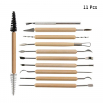 11 tk Kunst K&auml;sit&ouml;&ouml; Savist skulptuurit&ouml;&ouml;riistade komplekt Modelling Carving Tool Kit Keraamika ja keraamika Puidust k&auml;epidemega voolimissavi t&ouml;&ouml;riistad