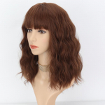 MISS WIG Punase veini naturaalne laineline &otilde;lgade pikkusega parukas s&uuml;nteetilisest kiust Cosplay Burgundia igap&auml;evaseks kandmiseks l&uuml;hike laineline Bob parukas