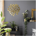 Les Tr&eacute;sors De Lily [R2357] - Metallist kaunistus  Ginkgo Biloba  kuld - 48x48 cm kuld