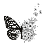Les Tr&eacute;sors De Lily [R6019] &ndash; kleebiste leht 'Butterfly Flowers' - 20x70 cm must