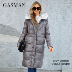 GASMAN naiste talvemantlid Slim Fit klassikalise disainiga pika kapuutsiga paksendatud soe sulejope vabaaja taskuga naistele Parka LD-21103 M hall