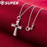 925 sterlingh&otilde;bedane 18-tolline kettrist AAA tsirkoonist s&uuml;damest kaelakee ehted 45cm