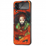 Telefoni&uuml;mbris Samsung Galaxy Zflip Z Flip 4 Z Flip 3 5g Zflip3 Flip4 Flip3 kott P&otilde;rutuskindel must kate Jaapani Demon Slayer Samsung Z Flip 5G