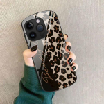 Leopard Print telefoni&uuml;mbris iPhone'ile 14 11 13 12mini Pro Max Xs X Xr 7 8plus Se2022 2020 luksuslik ovaalne karastatud klaasist kate For iPhone 13 Pro