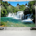 Veekardin Koobas Juga Gobel&auml;&auml;n Seinaripp B&ouml;&ouml;mi maastik Hipi ps&uuml;hhedeelne kunst Kodukaunistus 95x70cm