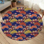 Voodipesu Outlet Lilled Magamistoa p&otilde;randamatt Rohelised Lehed &Uuml;mar vaip Troopilised taimed Vaip Lilleline elutuba Diameter 60cm