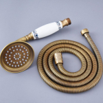 Antiikne messingist keraamika telefoni k&auml;eshoitav du&scaron;ipea ja 1,5 m voolik, vett s&auml;&auml;stev pihusti du&scaron;ikomplekt Nhh116 Style A