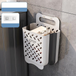 Seinale kinnitatav hoiukorv, majapidamisvannituba, vannituba, m&auml;&auml;rdunud riiete korv, kokkupandav m&auml;&auml;rdunud riiete korvi, majapidamistarvete hoidmiseks L hall