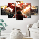 5-osaline HD modulaarne koomiksipilt Jaapani Anime Attack on Titan Characters Plakati l&otilde;uendimaaling seinakunsti jaoks Kodusisustus kaasaegne 20X35 20X45 20X55cm