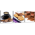 Kolmest pildist koosnev komplekt l&otilde;uendiprindiga Coffee Sweets 90x30 pruun