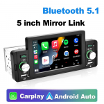 Autoraadio 1 Din universaalne CarPlay Android Auto multimeediumipleier Bluetooth MirrorLink FM-vastuv&otilde;tja