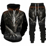 3D Dragon Printed Meeste dressipluus, kapuuts Meeste Loomade Spordidress/Pullover/Jakk/P&uuml;ksid Spordir&otilde;ivad Kevad-s&uuml;gis meeste &uuml;likond XXXL