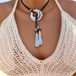 Kaelakee, Statement nahast kaelakee naistele, k&auml;sitsi valmistatud ehete ripats kaelakee, Boho h&otilde;beehted