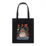 Fat Totoro Cute Print korduvkasutatav ostukott Naiste kandekotid Printimine &ouml;kokott Cartoon Shopper Vintage must &otilde;lakott 34*42cm