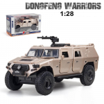1/28 Scale Dongfeng Warriors Military Diecast sulamist automudel, tagasit&otilde;mmatav m&auml;nguauto koos heli ja valgusega lastele t&auml;iskasvanutele m&otilde;eldud kingituste kollektsioon 1/28-18x9x8.6cm kuld