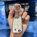 VW Volkswagen Golf 7 MK7 Tiguan MK2 jaoks SEAT Ateca Leon FR 2 Ibiza jaoks Skoda Octavia A7 TPU jaoks auto kaugjuhtimispuldi v&otilde;tmekohvri kate Shell Fob v&otilde;tmehoidja set 2 valge