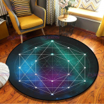 Geomeetrilised s&uuml;mbolid Elulille &uuml;mmargune vaip P&uuml;ha vaimne voodi k&otilde;rval Magamistoa libisemiskindel p&otilde;randamatt Kodu Elutoa sisustusvaip Diameter 120cm