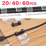 Isekleepuv kaabli korrastaja klambrid traatorganisaator juhtmehoidja pooli kerimise kinnitusvahend kinnitusvahendi hoidik 20PCS valge