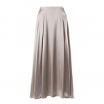 Qooth Women Temperament Satiin A-line &otilde;huke seelik Elegantne elastne v&ouml;&ouml;koht pikk seelik kevadsuveks QT2223 S khaki