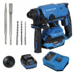 Juhtmeta puurvasar, sisaldab 20-voldist 4,0 AH taaslaetavat liitiumioonakut, kiirlaadijat, US Plug sinine