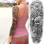 1 tk 480*170 mm t&auml;isk&auml;eline ajutise t&auml;toveeringuga kleebis varrukas Meeste naiste mood Seksikas v&otilde;ltst&auml;toveering Hunt L&otilde;vi Tiigrimaal T&auml;toveering Kolju Ingli t&auml;toveering TQB-122