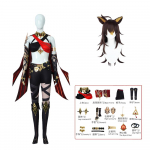 Dehya Sumeru Cosplay Kost&uuml;&uuml;mid M&auml;ng Cos Parukas Anime Halloweeni vormipidu Halloweeni karnevali rollim&auml;ngu komplekt L-(Full set+wig)