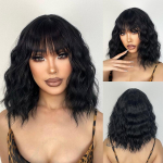 Miss Wig Short Bob Wavy s&uuml;nteetiline parukas naistele tukkidega Blond Ombre Medium Wig Kuumakindlast kiust juuksepeo Cosplay 35cm