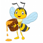 Multifilmi v&auml;ike mesilane, kes hoiab mett, kleebis auto vin&uuml;&uuml;lkleebise veekindlal kaunistusauto kleebistel A-15cm-Longest Side