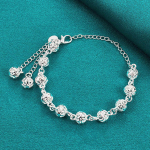 925 Sterling h&otilde;be 8mm &otilde;&otilde;nsad palliga tutid ketiga k&auml;ev&otilde;ru naistele mood pulmade kihluspeo ehted 20cm