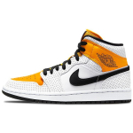 Air Jordan 1 Mid Perforeeritud - Valge University Gold Naiste Tossud Must BQ6472-107 37.5