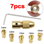 7 tk/komplekt V&auml;ike k&auml;sitsi elektriline puurikomplekt Micro Twist Chuck Tool kuld