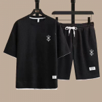 Suvine kaheosaline meeste komplekt Meeste vabaaja T-s&auml;rk + l&uuml;hikesed p&uuml;ksid Meeste spordi&uuml;likond Moodne l&uuml;hikeste varrukatega dressid S-XXXL XXXL