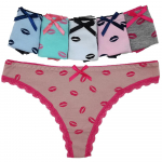 Seksikas huuleprint G Stringid Puuvill Naiste Stringid Alusp&uuml;ksid Alusp&uuml;ksid Naiste alusp&uuml;ksid Naiste alusp&uuml;ksid 6 tk/partii M